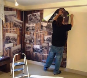 Installation of an exhibit marking the 100th anniversary of the 1913 flood in Muskingum County.
